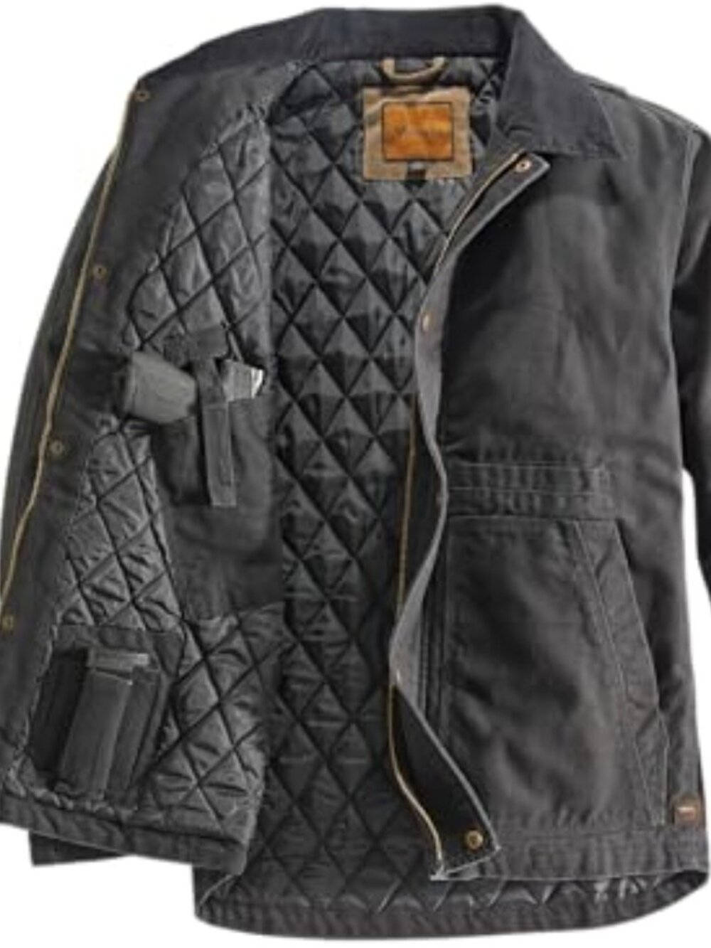 Canvas Concealed Carry Jacket - Black | 4XL
